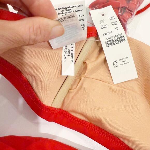 NWT J. Crew Bikini Top, Ruched High Waist, 1989 Bottom Sz Small Swimsuit New 3pc - Picture 4 of 11